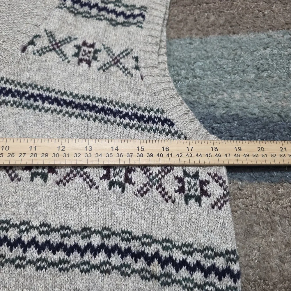 Polo Ralph Lauren Wool Silk Linen Sweater Fair Isle Vest Size L
